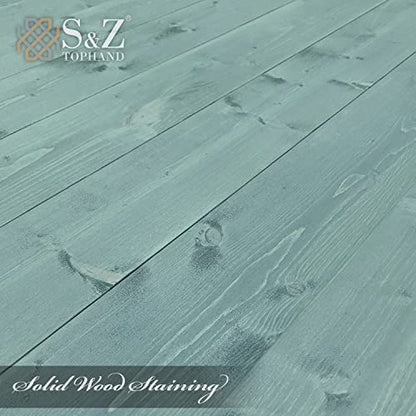 S&Z TOPHAND® 24 in x 84 in Green Knotty Pine Barn Door with 4FT Sliding Hardware Kit/Solid Wood/Simple Assembly is Required