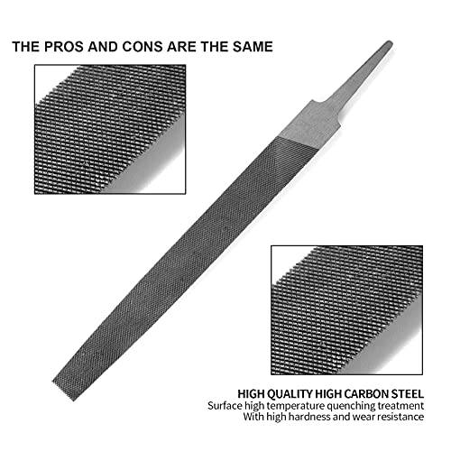 6-inch Flat Medium Cut File, Double Cut Teeth, High Carbon Steel, Single Hand File Without Handle, Suitable for Shaping Metal, Wood, etc. - color: Flat File, size: 6 Inch