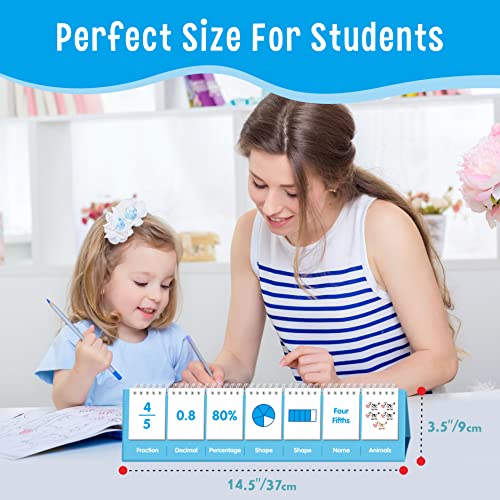 Fraction Flip Chart, 161 Double Sided Cards Freestanding Flip Chat with Fraction/Decimal/Percentage/Shape/Name/Animals, All Fractions from 1-10, Educational Math Learning Tool for School Supplies - style: Fraction