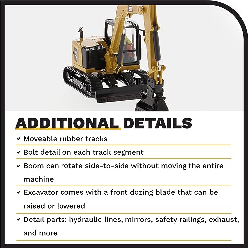 CAT Caterpillar 309 CR Next Generation Mini Hydraulic Excavator with Work Tools and Operator High Line Series 1/50 Diecast Model by Diecast Masters 85592