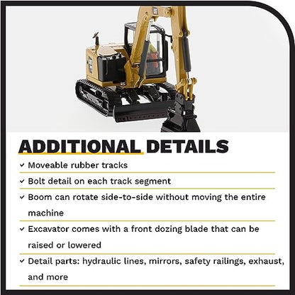 CAT Caterpillar 309 CR Next Generation Mini Hydraulic Excavator with Work Tools and Operator High Line Series 1/50 Diecast Model by Diecast Masters 85592