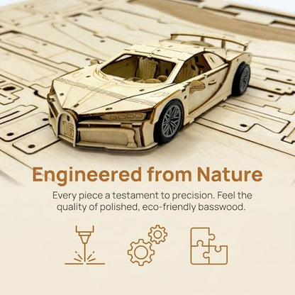 Adult 3D Wooden Sports Car Puzzle Set - style: Sports car