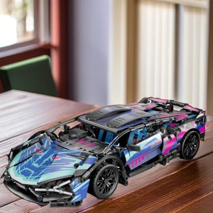 Sport Car Building Block Sets for Adults,Technical Race Car Collectible 1:14 Model Scale Engineering Toy Racing Cars Birthday for Men Boys Teens Age 8+ 8-12 12 13 14 14+ - style: Static Car