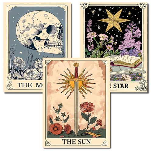 Axquilon 3 Pack Tarot Diamond Art Kits for Adults 12x16 inch - color: 3 Pack Tarot