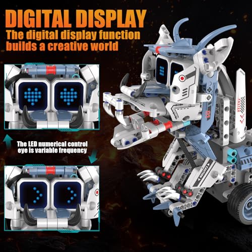 STEM Robot Building Sets for Kids Ages 6-16, 5-in-1 Remote Control and APP Robot Toys,343 Pcs DIY Building Science Educational Kit, Building Block Birthday Present for Teen Boys Girls - color: K96229