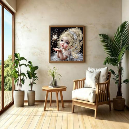 Fairies Diamond Art Kits for Adults,5D Special Shape Painting 12 × 12 inch - color: SH180