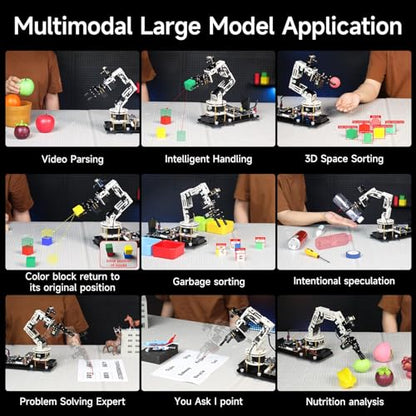 Yahboom ROS2 6DOF Robotic Arm Embodied Intelligence, 3D Spatial Recognition, Virtual Machine PC Control, AI Large Model Voice Module - color: Superior Kit