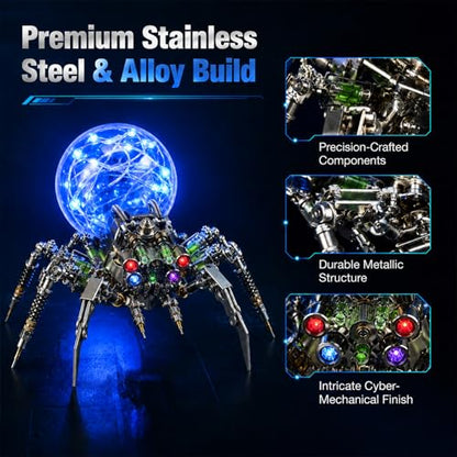 3D Metal Puzzle for Adults,Spider Puzzle Building Set，3D Metal Model Kit, Brain Teaser Puzzles DIY Assembling for Stress Relief - High end Men's Gift - style: Spider