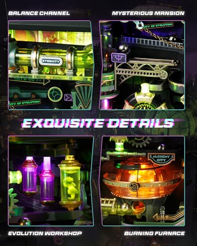 ROKR 3D Puzzle for Adults, Electric Marble Run Model Kits, Parallel World Alchemy City MR04S, Christmas Birthday Gifts - style: Alchemy City