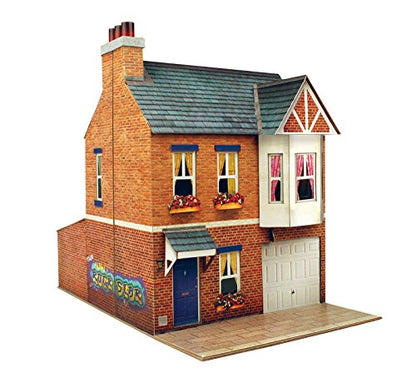 The CityBuilder Row House Cardboard Model Making Kit - O Scale Model Railroad Building