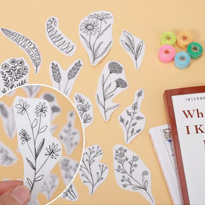 Patemby Embroidery Pattern Water Soluble Embroidery Stabilizers, Stick and Stitch Embroidery Paper Wash Away with Pre-Printed Pattern Designs Stencils Transfers for Hand Sewing Lover Beginner - color: Leaves