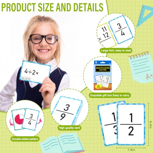 24 Case 52 Card Mathematics Flashcards Multiplication Flash Card - style: Multiplication & Division