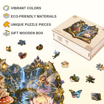 Wooden Puzzles for Adults, 11.4 * 10.1 in 165 pcs Blossom Fairy Puzzle - color: Blossom Fairy, size: Medium