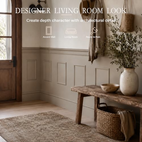 Pre-Cut Paintable Wall Molding Kit, 3 Set Accent Wall Panels (16"x 20") - size: 16"x 20"