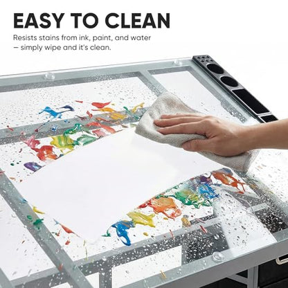 Magshion Drafting Table Adjustable Drawing Table - color: Clear & Gray