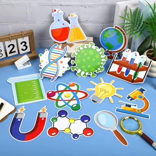 JUNEBRUSHS 60Pcs Science Bulletin Board Decorations Classroom Cutouts - style: Scientific Style