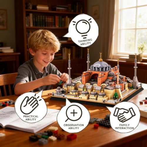 Hagia Sophia Cathedral Building Block Toy Landmark Architecture Model Kit for Adults Teens and Collectors Display Gift Set - style: Hagia Sophia Cathedral