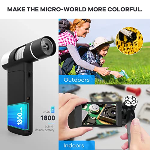 Andonstar AD203 Handheld Digital Microscope, Portable Pocket Microscope - color: Black