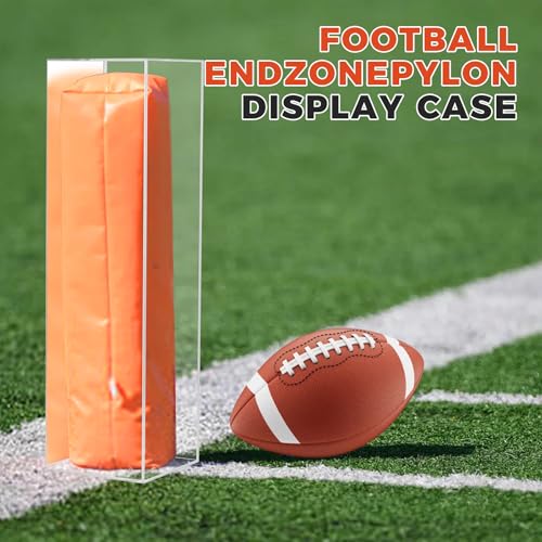 Clear Football End Zone Pylon Display Case with Mirrored, Acrylic Shadow Box for Football End Zone Pylon UV Protecting Game Day, 18.7" H x 5" L x 5" W - size: Football End Zone Pylon Display Case