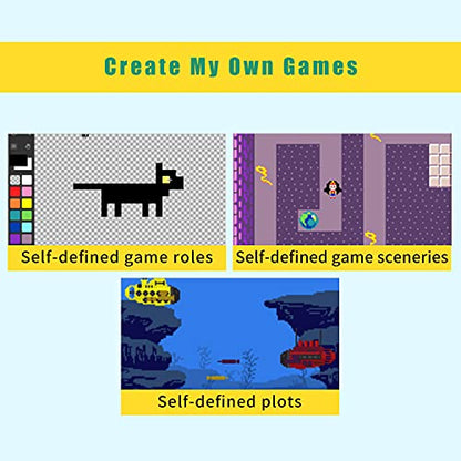 ELECFREAKS microbit Retro Makecode Arcade for STEM Education, Micro:bit Joystick Programming Learning Machine Supports Remote Control and Creat Games(Without Micro:bit) - size: 13.79cm x 8.13cm
