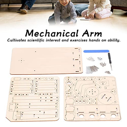 Walfront Robotic Arm Kit Model Building Tool Hydraulic Wooden Mechanical Model Tool Set Kit for Teaching DIY Interest in Science Birthday