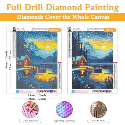 Diamond Art Kits for Adults & Beginners, Snow Mountain Diamond Painting Kit - color: HMDPUS-25907