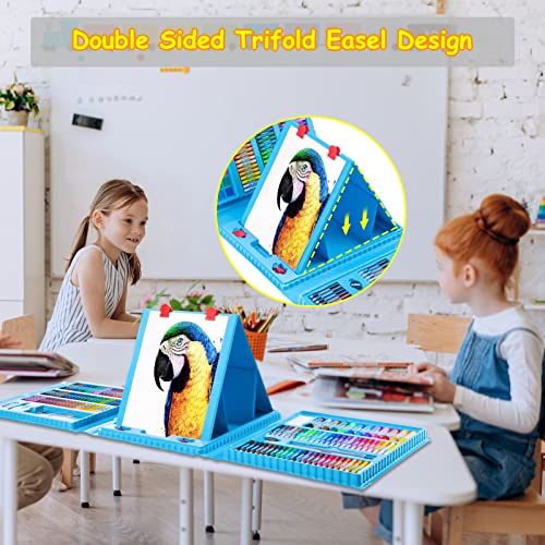 Art Supplies, 272 Pack Art Set Crafts Drawing Kit for Kids Girls Boys Teens - color: Blue