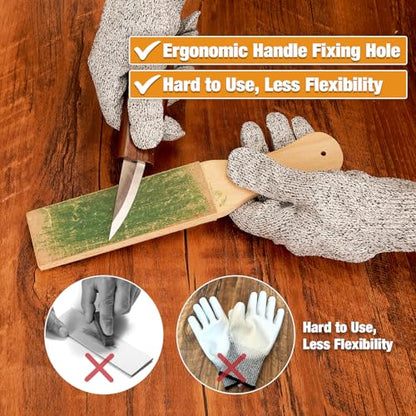 Wood Carving Kit, 24Pcs Wood Carving Tools with Storage Bag, Wood Whittling Knife Kit with 4pcs Templates & 6pcs Basswood Blocks for DIY Beginners