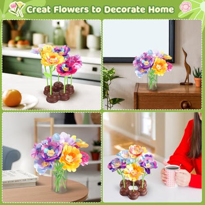 TingingYuli Flower Press Kit for Kids, DIY Flower Bouquet Maker, Ages 4-8 - color: Purple