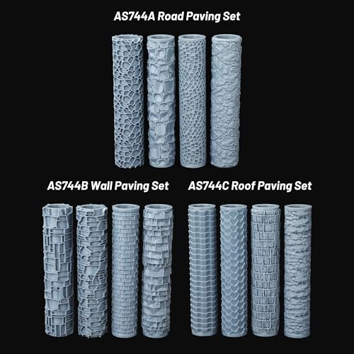 DND Terrain Texture Roller Set for Foam Modeling –Build Roofs for RPG Games - color: As744-c