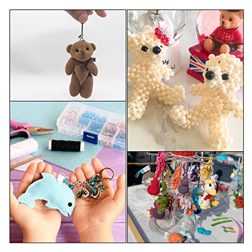 1380Pcs Black Eye Beads for Stuffed Animals 5 Sizes Mini Round Plastic Doll Eyes Mix for Amigurumi Crochet Craft Projects Bear Making and DIY Jewelry Spacer Beads with Storage Box