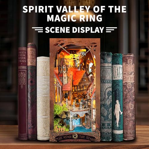 Book Nook Kit with LED Lights DIY Miniature Dollhouse - color: Spirit Valley of the Magic Ring