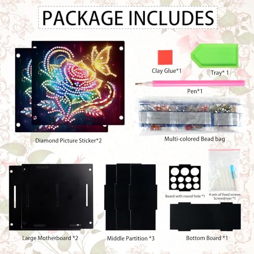 DIY 5D Diamond Painting Pen Holder, Romantic Rose & Butterfly Crystal Rhinestones Pencil Organizer for Women & Gifts, Perfect for Storing Pens, Pencils, and Rulers - color: Rose & Butterfly
