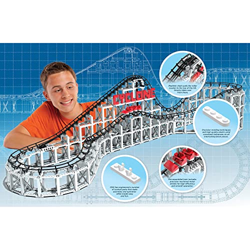 CDX Blocks: Cyclone - 900+ Pieces, Building Brick Set, Gravity Powered Roller Coaster Model, Promotes STEM Learning - style: Cyclone