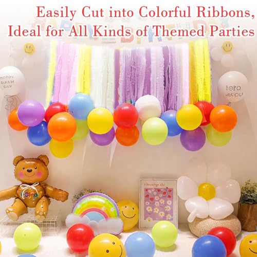 RAINFLOW 27PCS Crepe Paper Roll Kit - 6 Rolls with Floral Tape and Wire