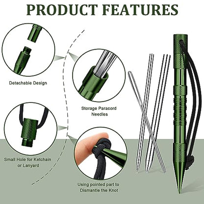 Ferraycle 12pcs Paracord FID Knotter Tools Set, Stainless Steel Army Green - style: Army Green