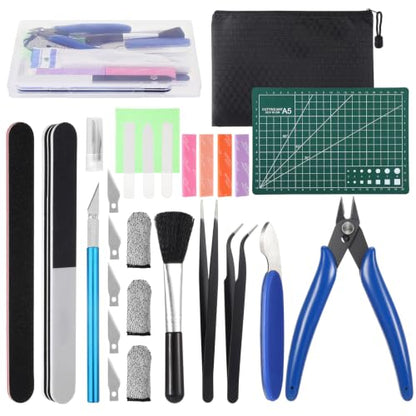 Fippy Model Kit Tools, Hobby Building Tools with A5 Cutting Mat - style: Set D