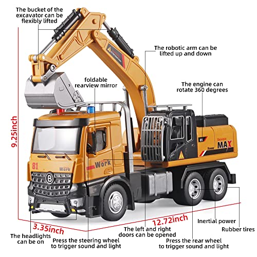 OANMYJJO Diecast Excavator Toy for Boys, Construction Toys Truck for Kids - color: Excavator Truck