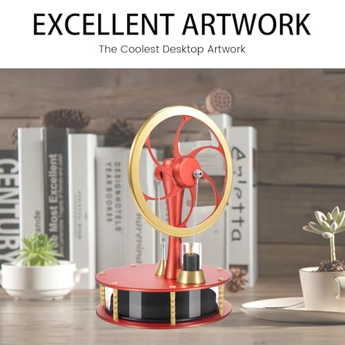 Low-Temperature Stirling Engine Classroom Teaching Stirling Engine Kit Steam Heat Educational Model Adult Desktop Educational Toys Brass Aluminum Stirling Engine-HZZ92 Pro Red - color: Pro Red