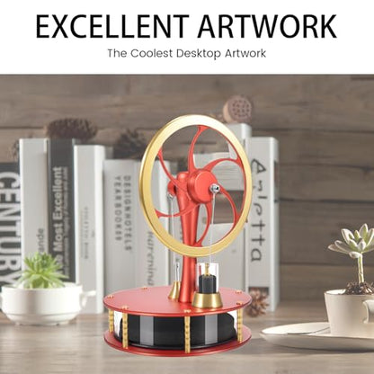 Low-Temperature Stirling Engine Classroom Teaching Stirling Engine Kit Steam Heat Educational Model Adult Desktop Educational Toys Brass Aluminum Stirling Engine-HZZ92 Pro Red - color: Pro Red