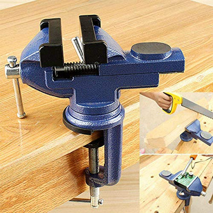 360° Rotating Bench Vise, 2.5'' Cast Iron Table Vise Clamp for Woodworking, Hobby, DIY Craft (Clamping Range: 0-2.5inch) - size: Clamping Range: 0-2.5inch (Cast Iron)