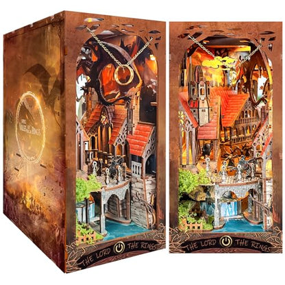 Spilay Book Nook Kit for Adults, Magic Miniature House Building Kit - color: Valley of the Illusory Rings With Dust Cover