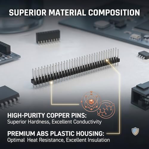 2x40 Pin Header Strip, 30mm, Dual Male Header Pins Connector - size: 30mm Single Row Plastic