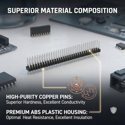 2x40 Pin Header Strip, 30mm, Dual Male Header Pins Connector - size: 30mm Single Row Plastic