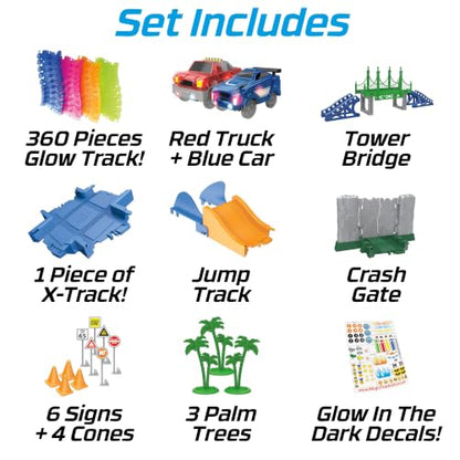 Magic Tracks Mega Set, Race Car Track Set for Kids with 2 Cars, Bendable Flexible Race Track for Kids Ages 4-8 | Playset with 2 Toy Cars & Accessories | Easy Snap Together