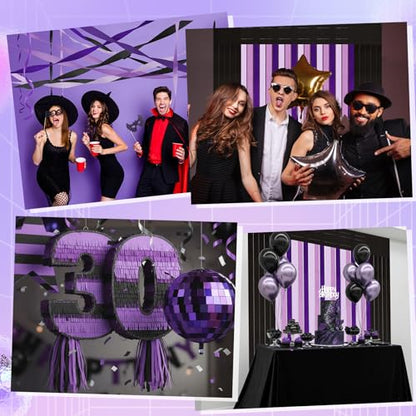 Epakh 12 Rolls Purple Black Crepe Paper Streamers 984ft - color: Purple Black