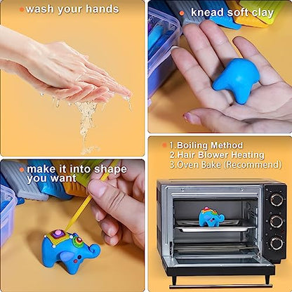 Ixiaoyoo 51 Colors Polymer Clay, Oven Bake DIY Modeling Clay for Kids - color: 51 Colors