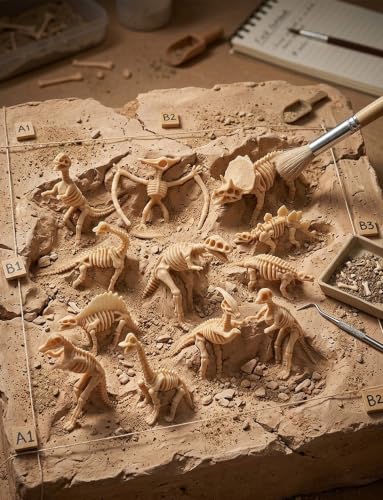 HFKPJRT 30 Pcs Large Dinosaur Bones for Sandbox, Dinosaur Fossil Skeleton