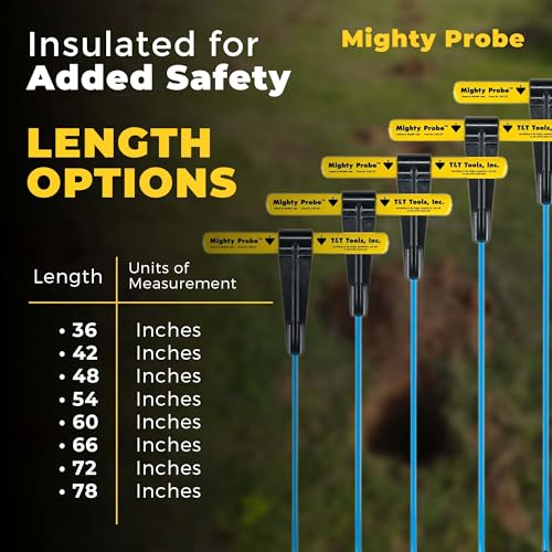 T&T Tools 48-Inch Mighty Probe Metal Soil Probe – 3/8" Round Rod - 1 Pack - size: 48-Inch Long Overall w/ 3/8" Metal Round Rod