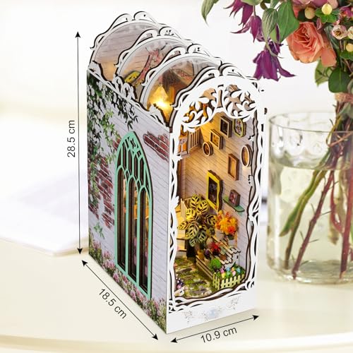 Book Nook Kit, Miniature Kit 3D Wooden Puzzle for Adults, Garden
